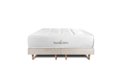 Ensemble Matelas Sommier 200x200 cm - 2 Sommiers Beige Clair (déjà monté) - Windsor