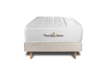 Ensemble Matelas Sommier 90x200 cm - Sommier Beige Clair (déjà monté) - Windsor