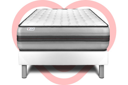 Ensemble Matelas Sommier 120x200 cm - Sommier Blanc (en kit) - Vitalpower Recover