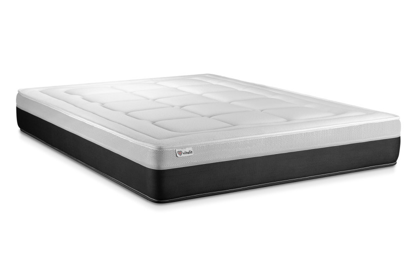 Ensemble Matelas Sommier 150x190 cm - Sommier Gris (en kit) - Vital Form