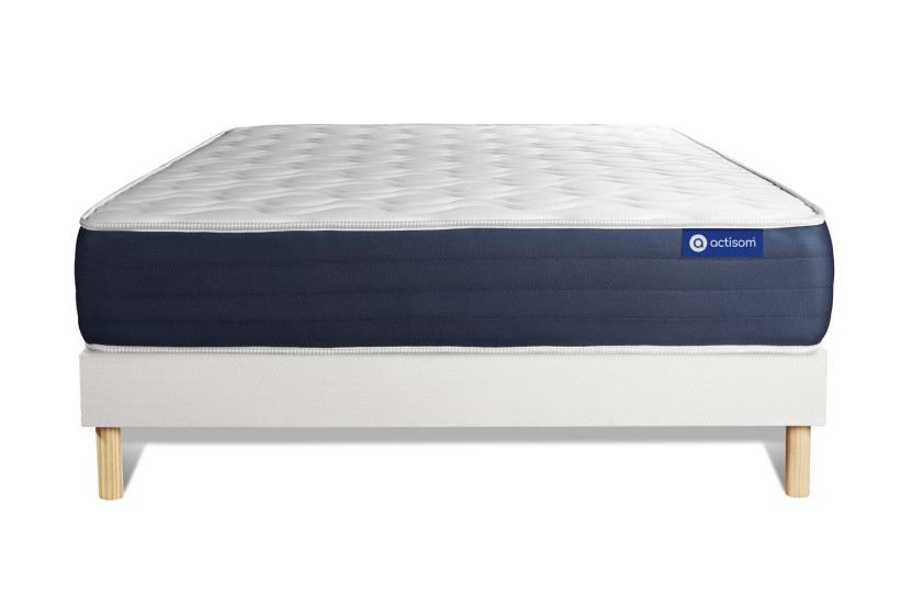 Ensemble Matelas Sommier 120x220 cm - Sommier Blanc (en kit) - Actiflex Sleep