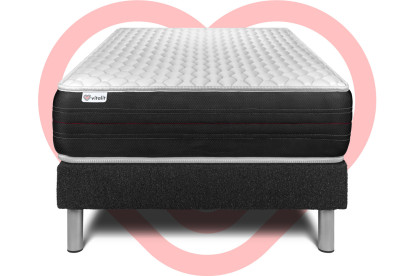 Ensemble Matelas Sommier 120x200 cm - Sommier Noir (en kit) - Vitalspring