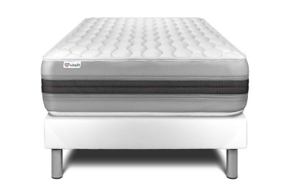 Ensemble Matelas Sommier 120x190 cm - Sommier Blanc (en kit) - Vitalspring Recover