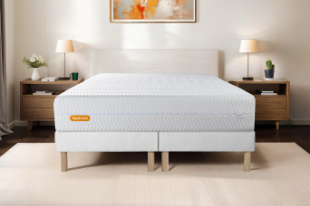 Ensemble Matelas Sommier 200x200 cm - 2 Sommiers Blanc - Memo Bio