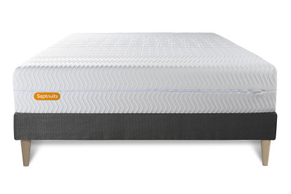 Ensemble Matelas Sommier 200x200 cm - Sommier Gris (en kit) - Memo Bio