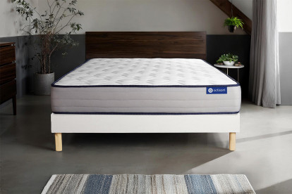 Ensemble Matelas Sommier 120x210 cm - Sommier Blanc (en kit) - Actimemo Form