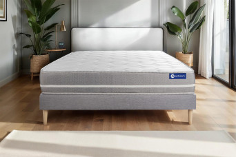 Ensemble Matelas Sommier 160x220 cm - Sommier Gris (en kit) - Actiflex Touch