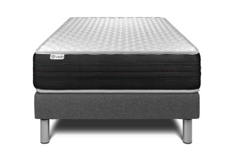 Ensemble Matelas Sommier 120x200 cm - Sommier Gris (en kit) - Vitalmemo One