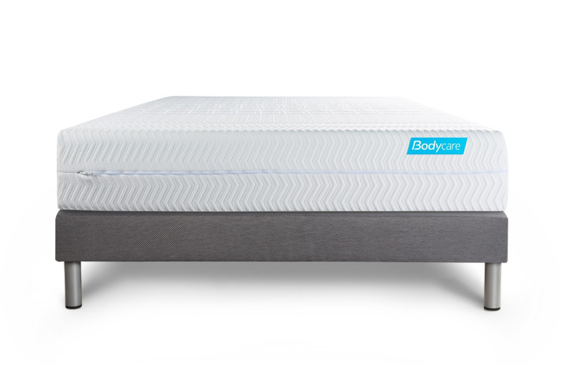 Ensemble Matelas Sommier 200x200 cm - Sommier Gris (en kit) - Biocare