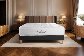 Ensemble Matelas Sommier 135x200 cm - Sommier Noir (en kit) - Windsor