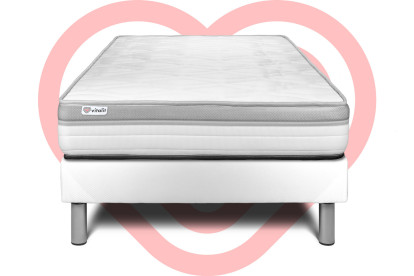 Ensemble Matelas Sommier 120x190 cm - Sommier Blanc (en kit) - Vital Relax