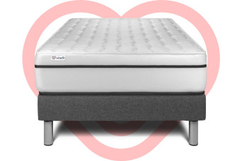 Ensemble Matelas Sommier 120x190 cm - Sommier Gris (en kit) - Vital Spa