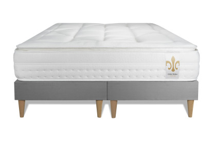 Ensemble Matelas Sommier 180x200 cm - 2 Sommiers Gris - Vingt-Huit PLUS
