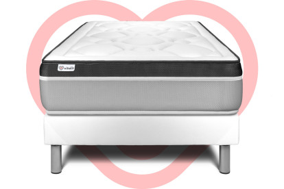 Ensemble Matelas Sommier 90x190 cm - Sommier Blanc (en kit) - Vital Ergo