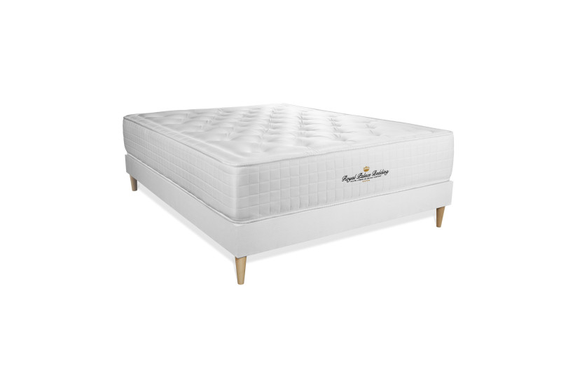 Ensemble Matelas Sommier 140x200 cm - Sommier Blanc (en kit) - Buckingham
