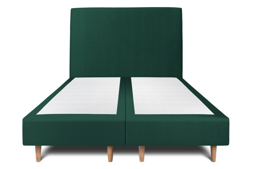 Lit 2x100x200 cm avec Tête de lit tapissée - Tissu Velours