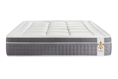 Pack lit complet 140x190 cm - Matelas + Sommier Gris (en kit) + 2 oreillers + Couette - Trente