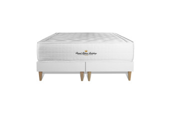 Ensemble Matelas Sommier 180x200 cm - Sommier Blanc (déjà monté) - Buckingham