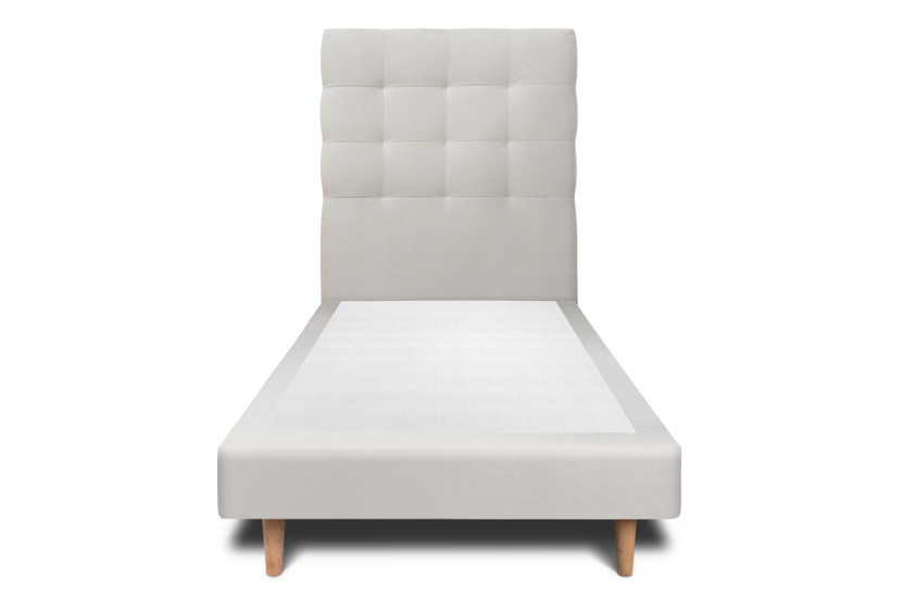 Lit 90x200 cm avec Tête de lit capitonnée - Tissu Velours