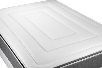 Ensemble Matelas Sommier 90x190 cm - Sommier Gris (déjà monté) - Vingt-Six PLUS