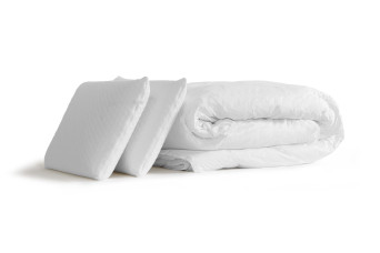 Pack lit complet 160x200 cm - Matelas + Sommier Noir + 2 oreillers + Couette - Ultra