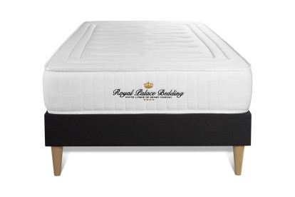 Ensemble Matelas Sommier 90x200 cm - Sommier Noir (déjà monté) - Lancaster