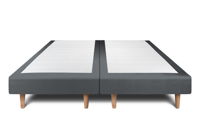 Lit 2x90x200 cm avec Tête de lit tapissée - Tissu Velours
