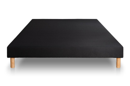 Pack lit complet 160x200 cm - Matelas + Sommier Noir + 2 oreillers + Couette - Privilège