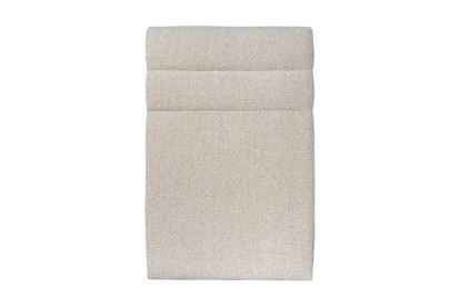 Lit 90x200 cm - Sommier tapissier H35 cm + tête de lit à lignes - Tissu Bouclette Beige Clair