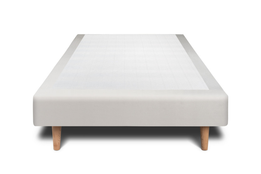 Lit 90x190 cm avec Tête de lit capitonnée - Tissu Velours
