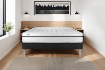Ensemble Matelas Sommier 200x200 cm - Sommier Noir (en kit) - Vital Spa