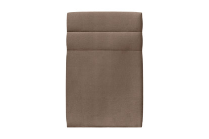 Lit 90x200 cm - Sommier tapissier H29 cm + tête de lit à lignes - Tissu Velours Taupe