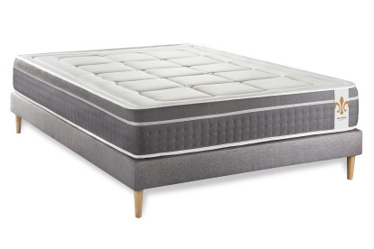 Ensemble Matelas Sommier 160x200 cm - Sommier Gris (en kit) - Trente