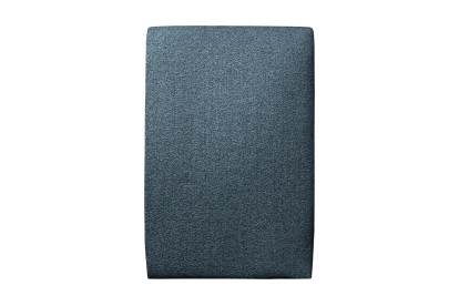Lit 90x200 cm - Sommier tapissier H35 cm + tête de lit tapissée - Tissu Bouclette Bleu