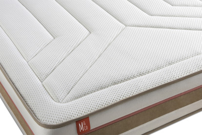 Ensemble Matelas Sommier 90x200 cm - Sommier Blanc (en kit) - Le Tendre