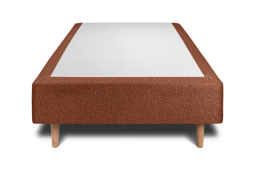 Lit 90x200 cm avec Tête de lit tapissée - Tissu Bouclette