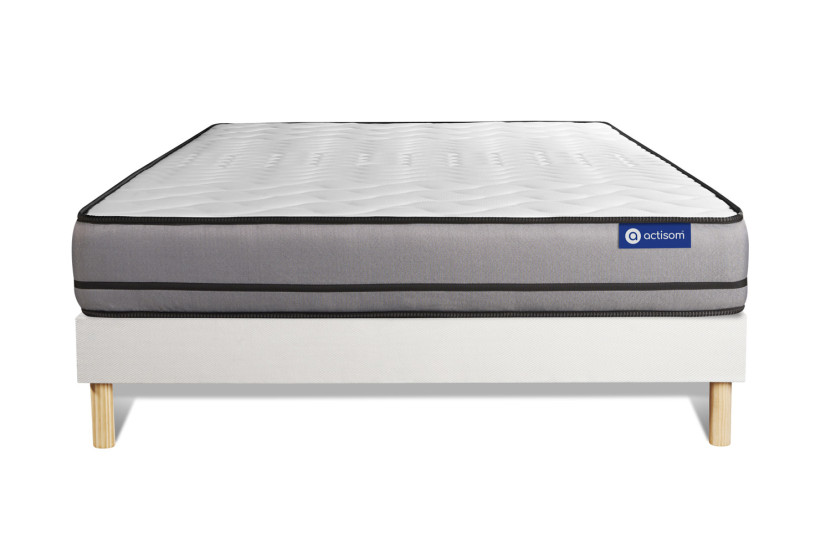 Ensemble Matelas Sommier 140x200 cm - Sommier Blanc (en kit) - Actiflex Night