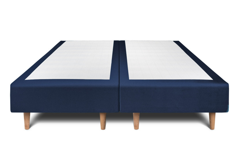 Lit 2x100x200 cm avec Tête de lit tapissée - Tissu Velours
