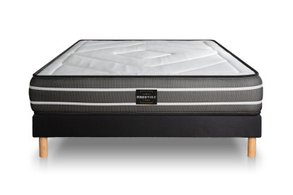 Ensemble Matelas Sommier 140x190 cm - Sommier Noir (en kit) - Exclusive