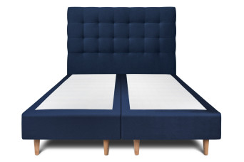Lit 2x80x200 cm avec Tête de lit capitonnée - Tissu Velours