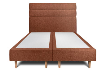 Lit 2x80x200 cm avec Tête de lit à lignes - Tissu Bouclette