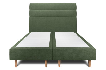 Lit 2x100x200 cm avec Tête de lit à lignes - Tissu Toile natté