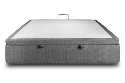 Sommier Coffre 200x200 cm - Toile nattée  - Gris anthracite
