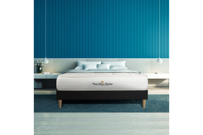 Ensemble Matelas Sommier 140x200 cm - Sommier Noir (déjà monté) - Balmoral