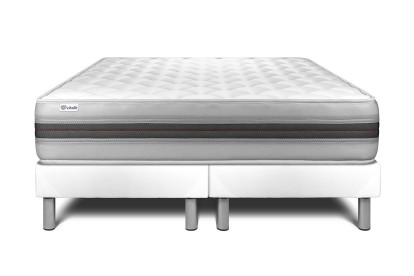 Ensemble Matelas Sommier 200x200 cm - 2 Sommiers Blanc - Vitalmemo Back