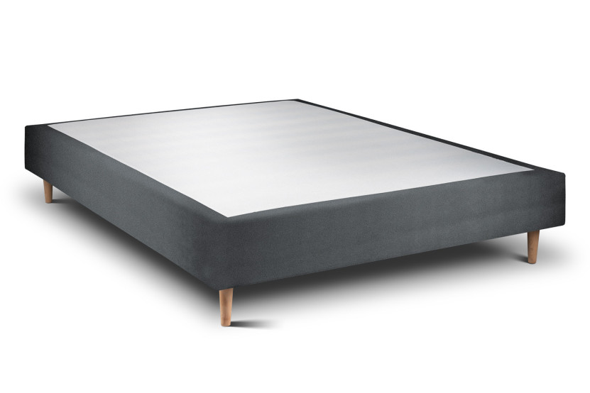 Sommier Tapissier 160x200 cm (déjà monté) - Velours - Gris Anthracite