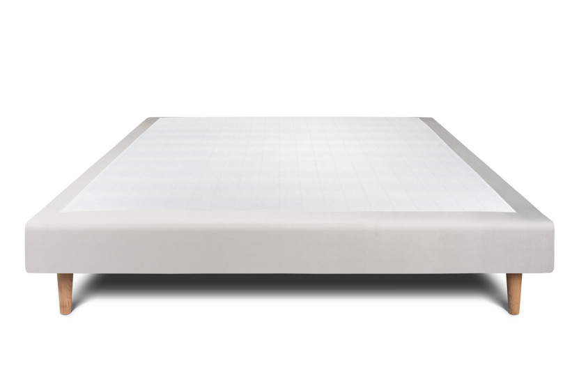 Sommier Tapissier 140x190 cm (déjà monté) - Velours - Gris Clair