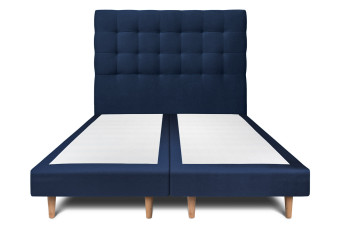 Lit 2x80x200 cm avec Tête de lit capitonnée - Tissu Velours