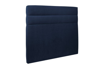 Tête de lit 160 cm Lignes - Tissu Velours Bleu Ocean
