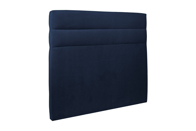 Tête de lit 160 cm Lignes - Tissu Velours Bleu Ocean